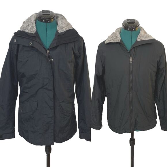 Columbia 3-in-1 Sleet to Street Interchange Jacket Coat Black Women's Small EUC - Picture 1 of 10